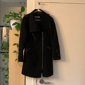 Black woolen winter coat
